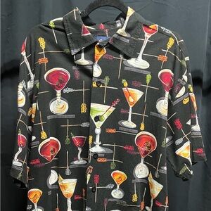 Fivecrown Black Martini Hawaiian Shirt.